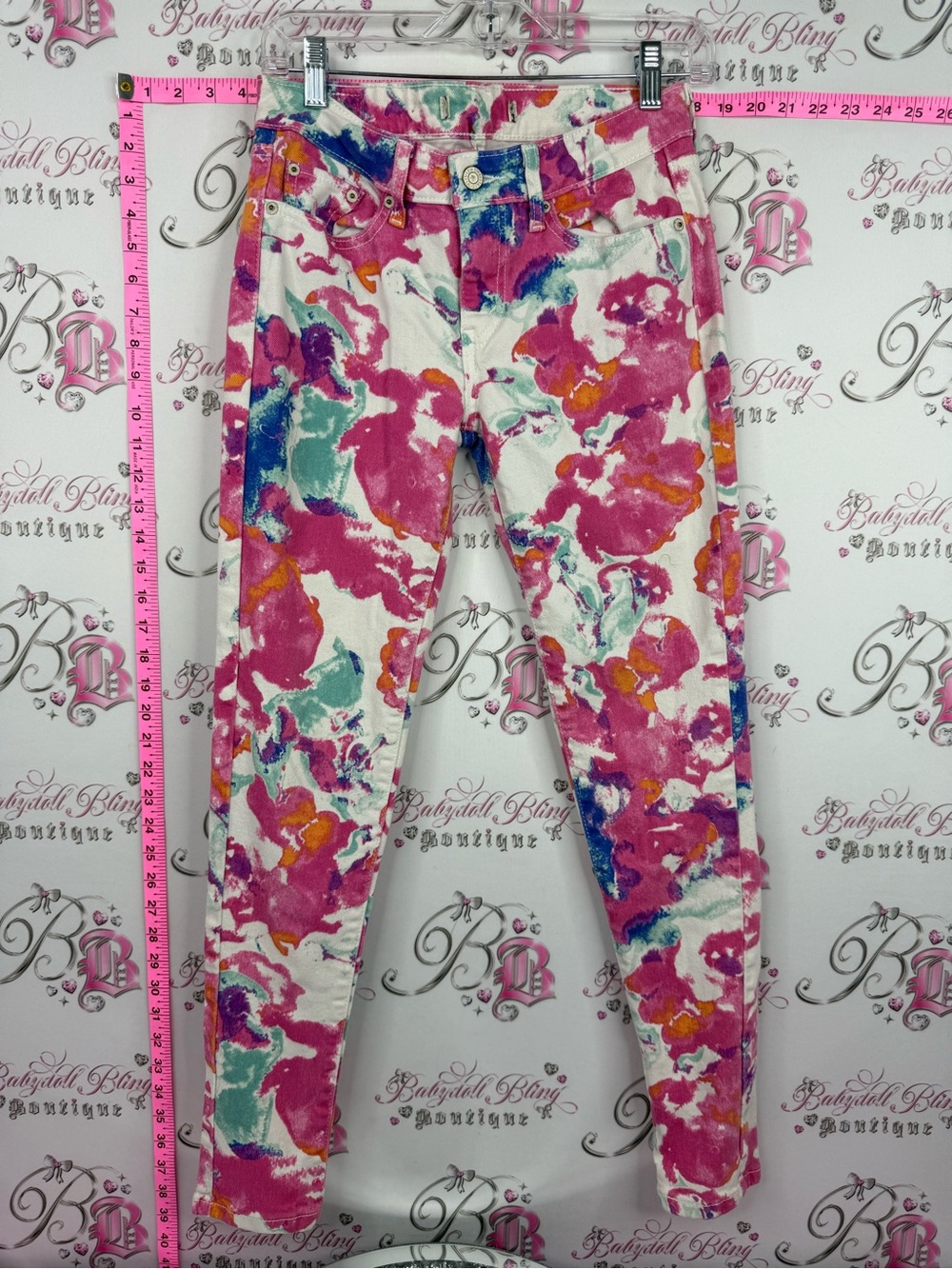 LEVIS jeans rainbow 🌈 Skinny Jeans with Pink & Multicolor Watercolor Print